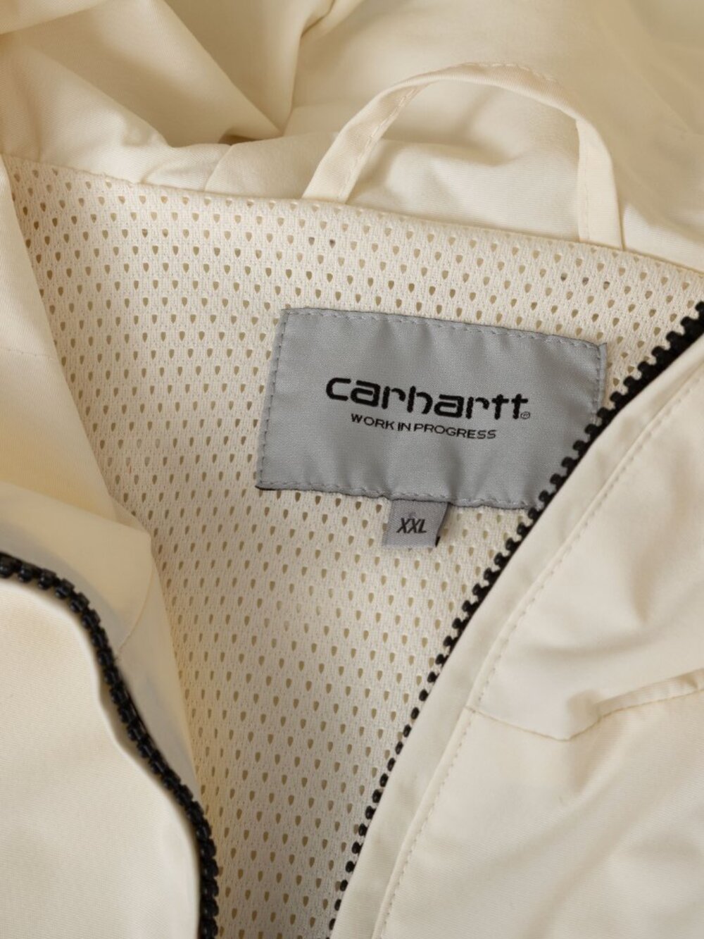 Carhartt WIP Windbreaker Pullover Jacket Mens XXL Cream Off White Anorak Hooded - Picture 4 of 7